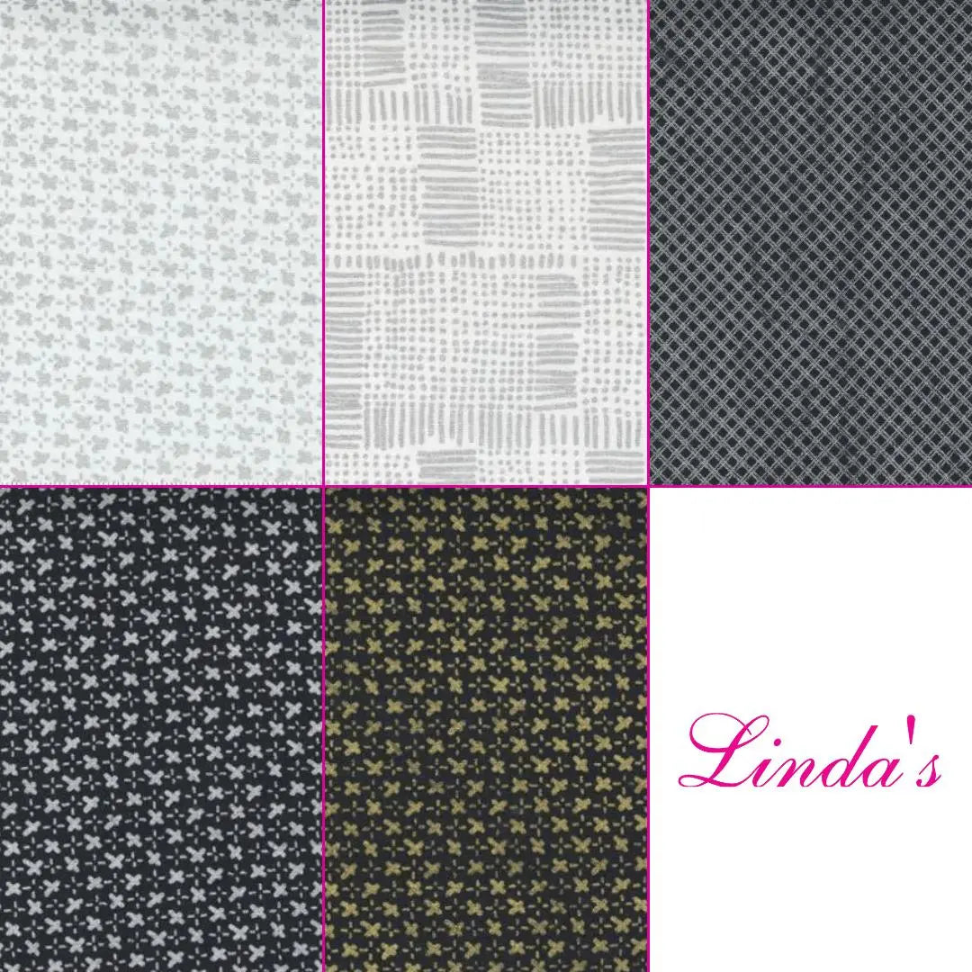 Conjunto de 10 Fat Quarters Metálicos Whispers