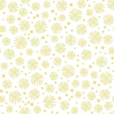 White and Gold Sparklers Cotton Fabric - 43"/44" Per Yard