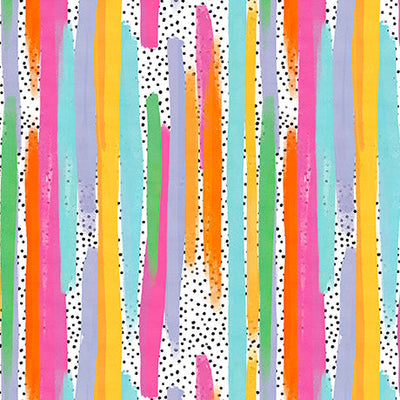 White Mingle Brush Strokes Cotton Fabric - 44"/45" Per Yard