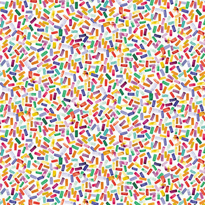 White Mingle Confetti Cotton Fabric - 44"/45" Per Yard