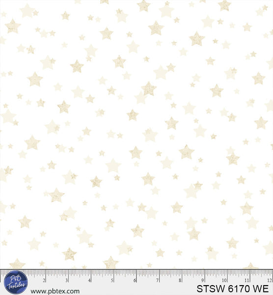 Tela de algodón ancha con estrellas blancas de 108" por yarda