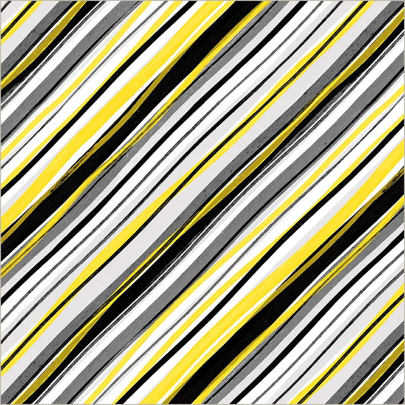 White Verona Painted Stripe Cotton Fabric - 44"/45" Per Yard