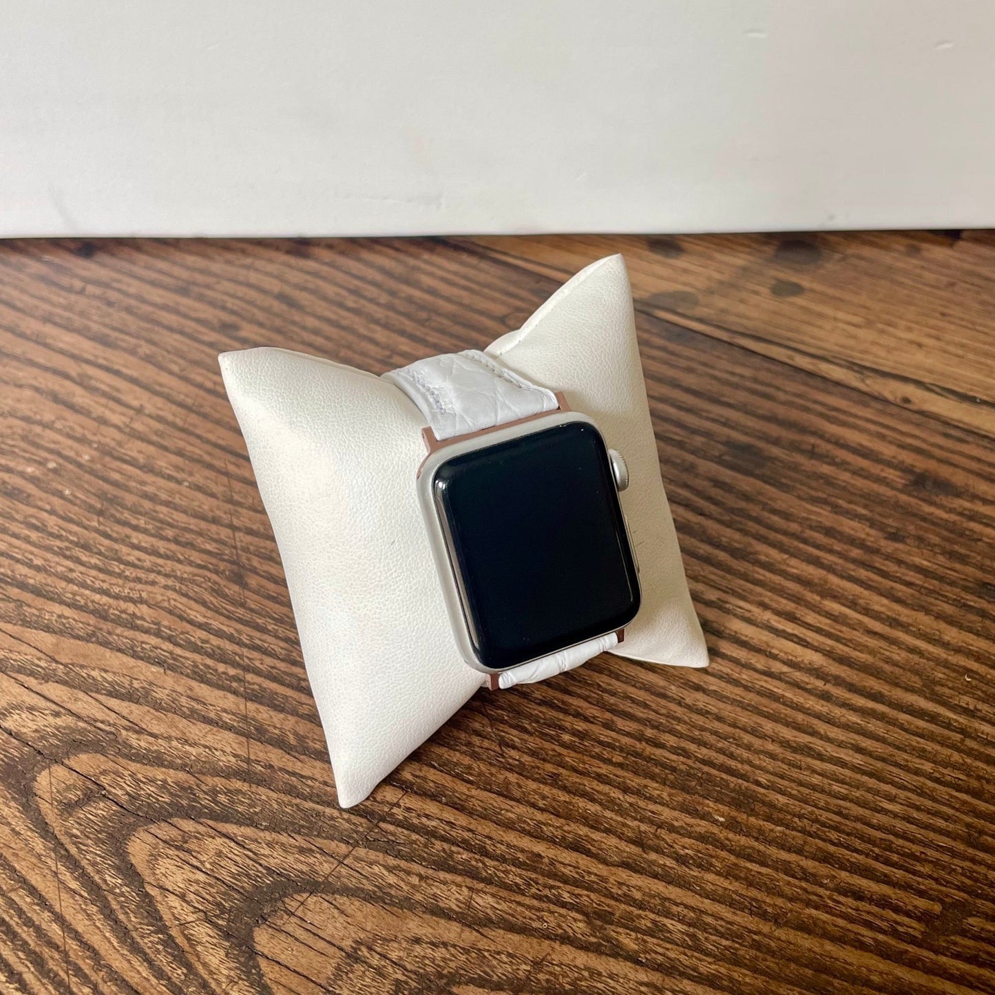 Correa de Apple Watch de Cocodrilo Blanco Mate