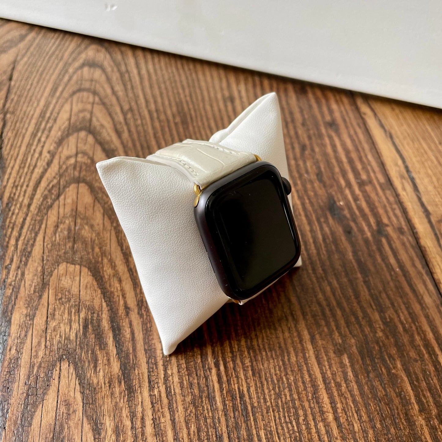 Correa para Apple Watch de Cocodrilo Perla Blanca