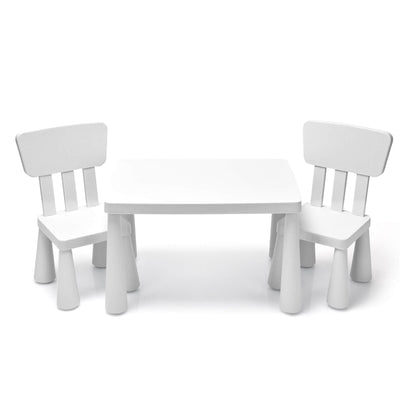 3-Piece Toddler Multi Activity Play Dining Study Set - White