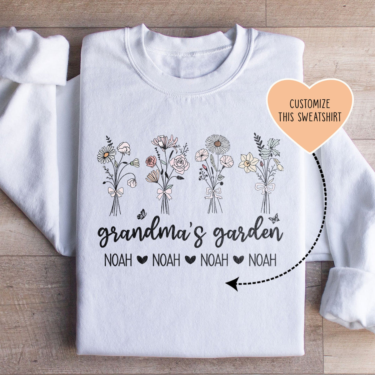 Sweatshirt personnalisé du jardin de grand-mère