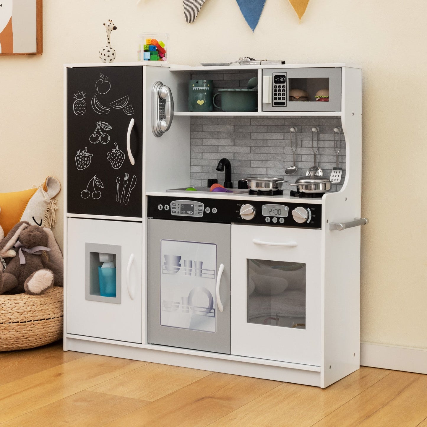 Cuisine de jeu fictif Gbruno pour tout-petits - Blanc