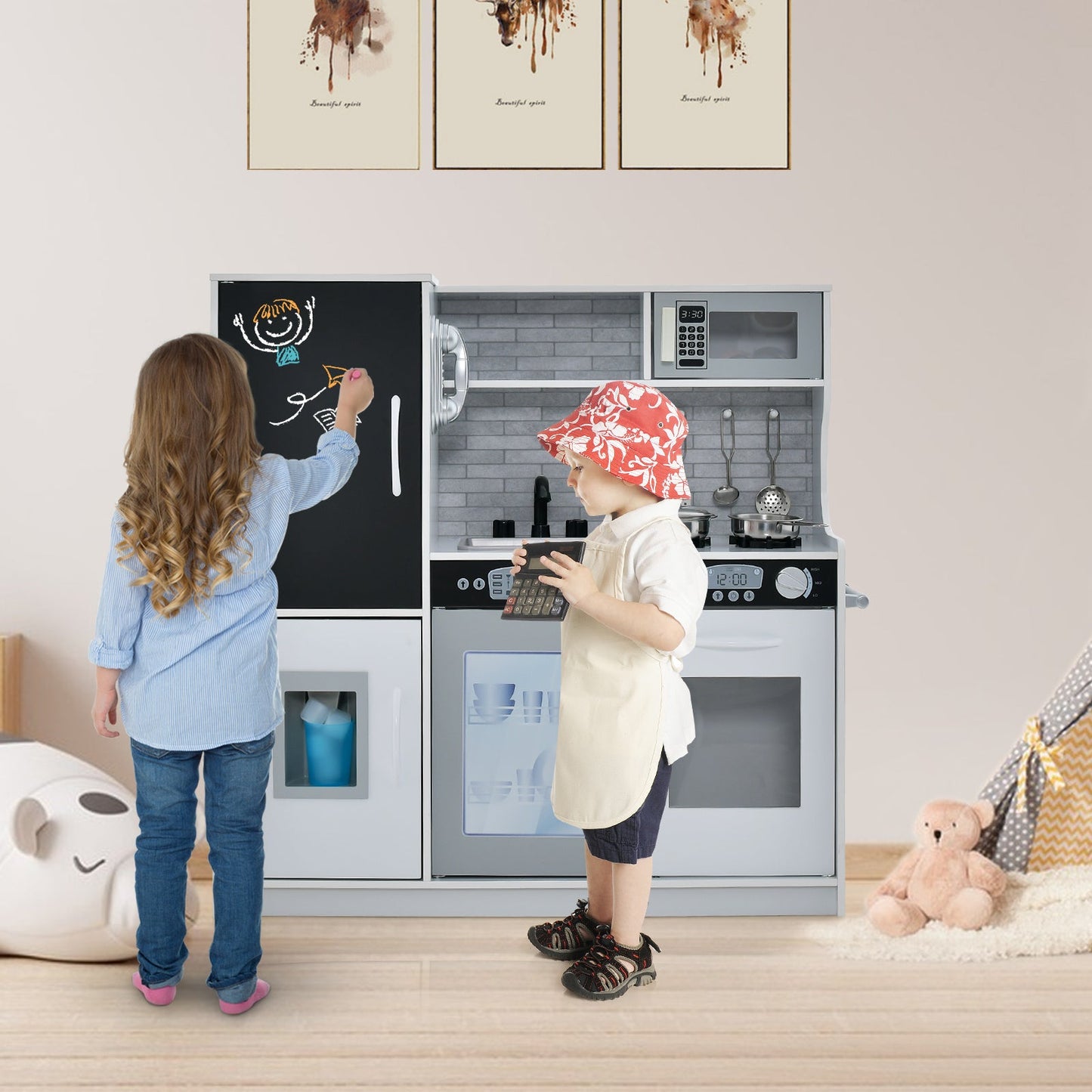 Cuisine de jeu fictif Gbruno pour tout-petits - Blanc
