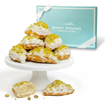 Andy Anand White Chocolate Pistachios Croissant Cake - 10 Pcs