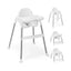 4-in-1 Convertible Baby High Chair with Removable Double Tray - White