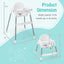 4-in-1 Convertible Baby High Chair with Removable Double Tray - White