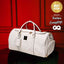 White Leather Weekender Duffle Bag - Korvel