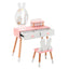 Kids Vanity Table and Chair Set with Rabbit Mirror - White