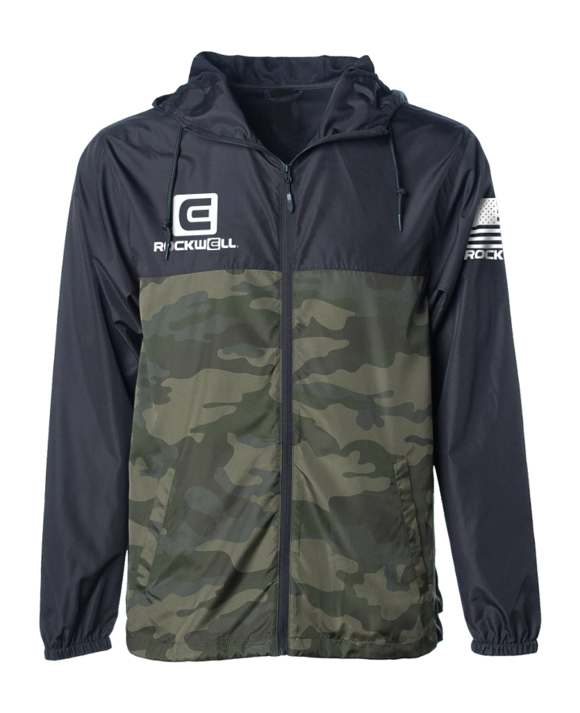 Packable Windbreaker Jacket in Black/Green Camo - Korvel
