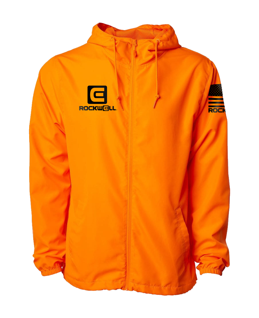 Packable Lightweight Windbreaker Jacket in Orange - Korvel