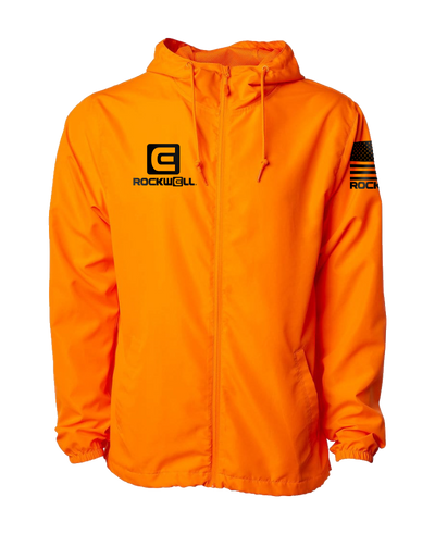 Packable Lightweight Windbreaker Jacket in Orange - Korvel