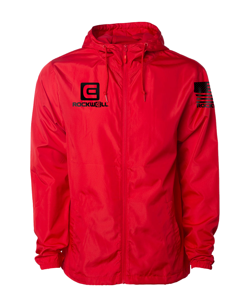 Packable Red Windbreaker Jacket for All Weather - Korvel