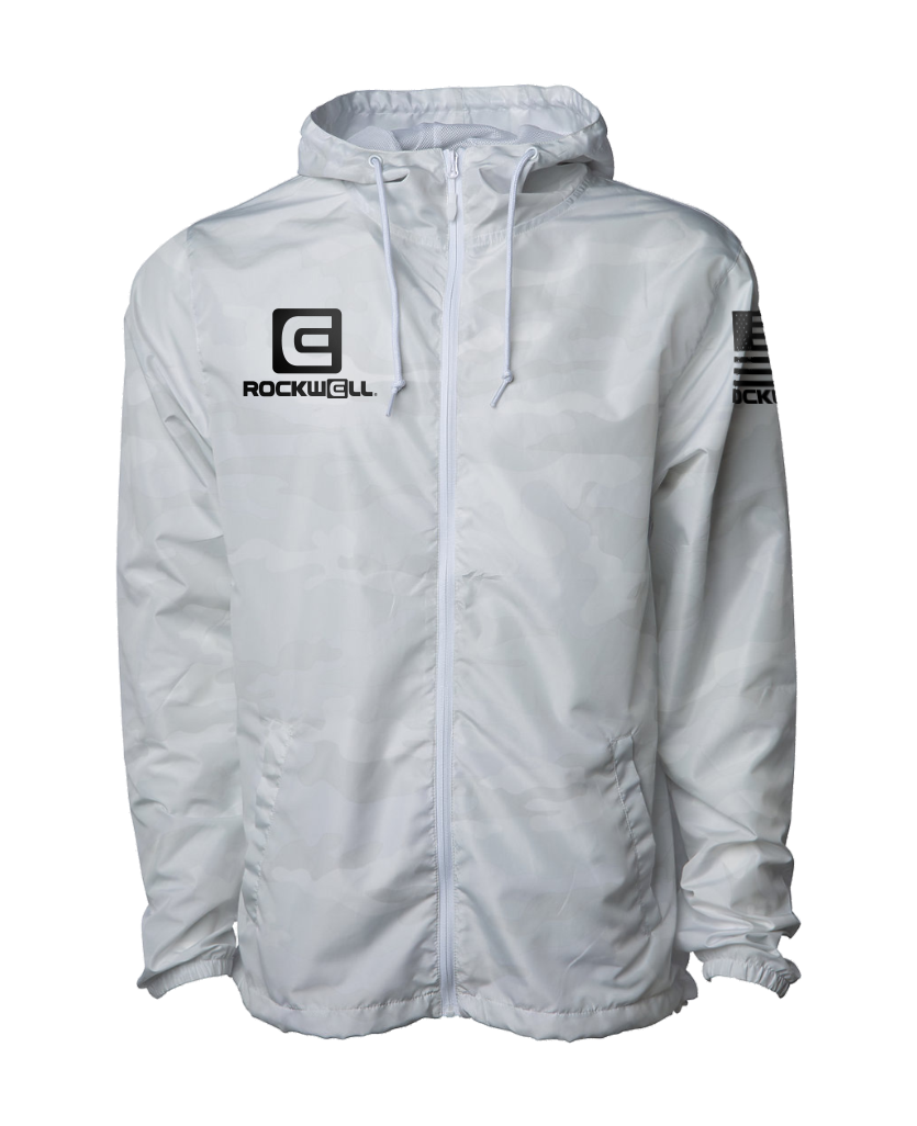 Packable White Camo Windbreaker Jacket for All-Weather Adventures - Korvel