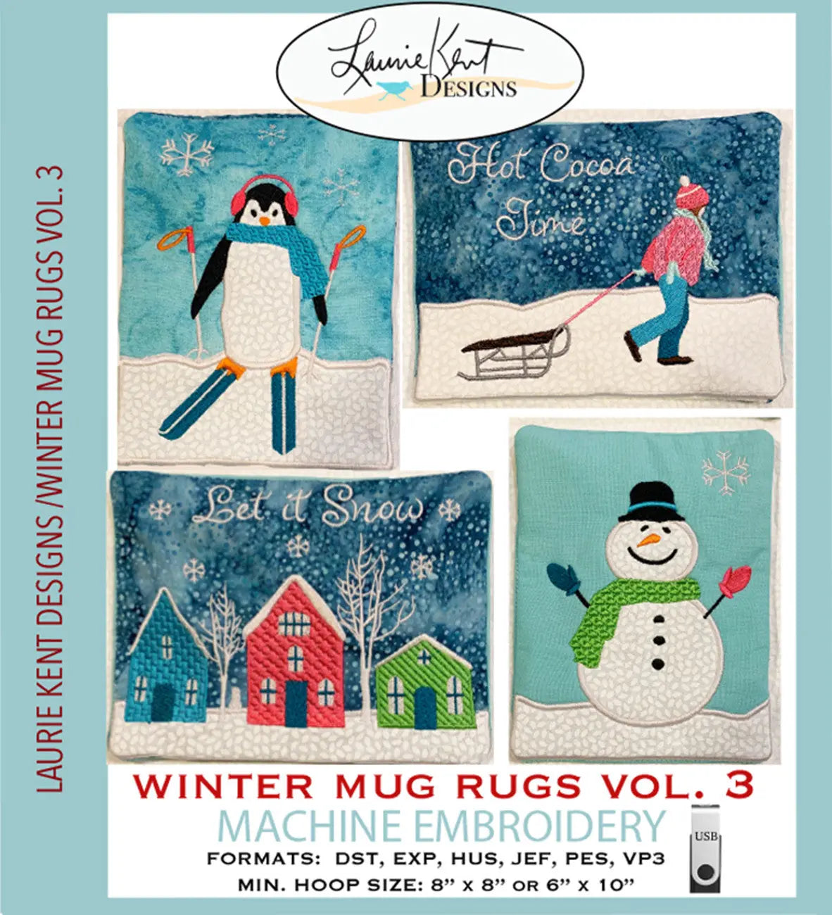 Tapis de tasse d'hiver Vol III USB de broderie
