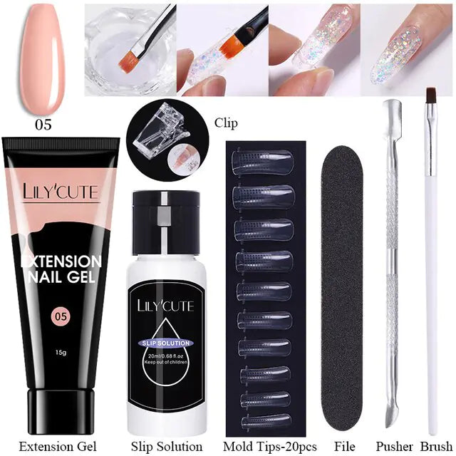 LILYCUTE Nail Extension Gel Set - Premium Nail Care