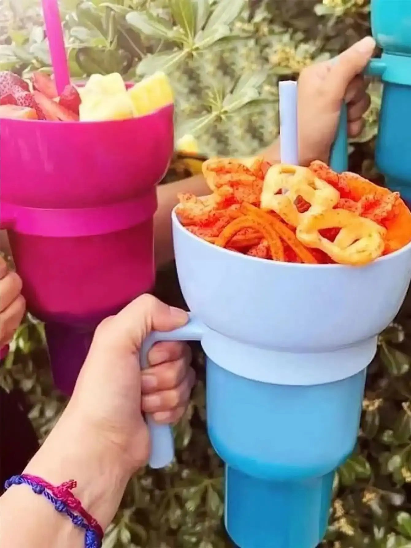 Popcorn Snack with Handle & All-in-One Drink Cup