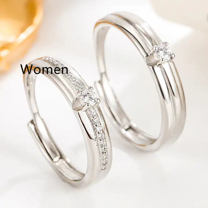 Elegant Simple Couple Rings for Men and Women
