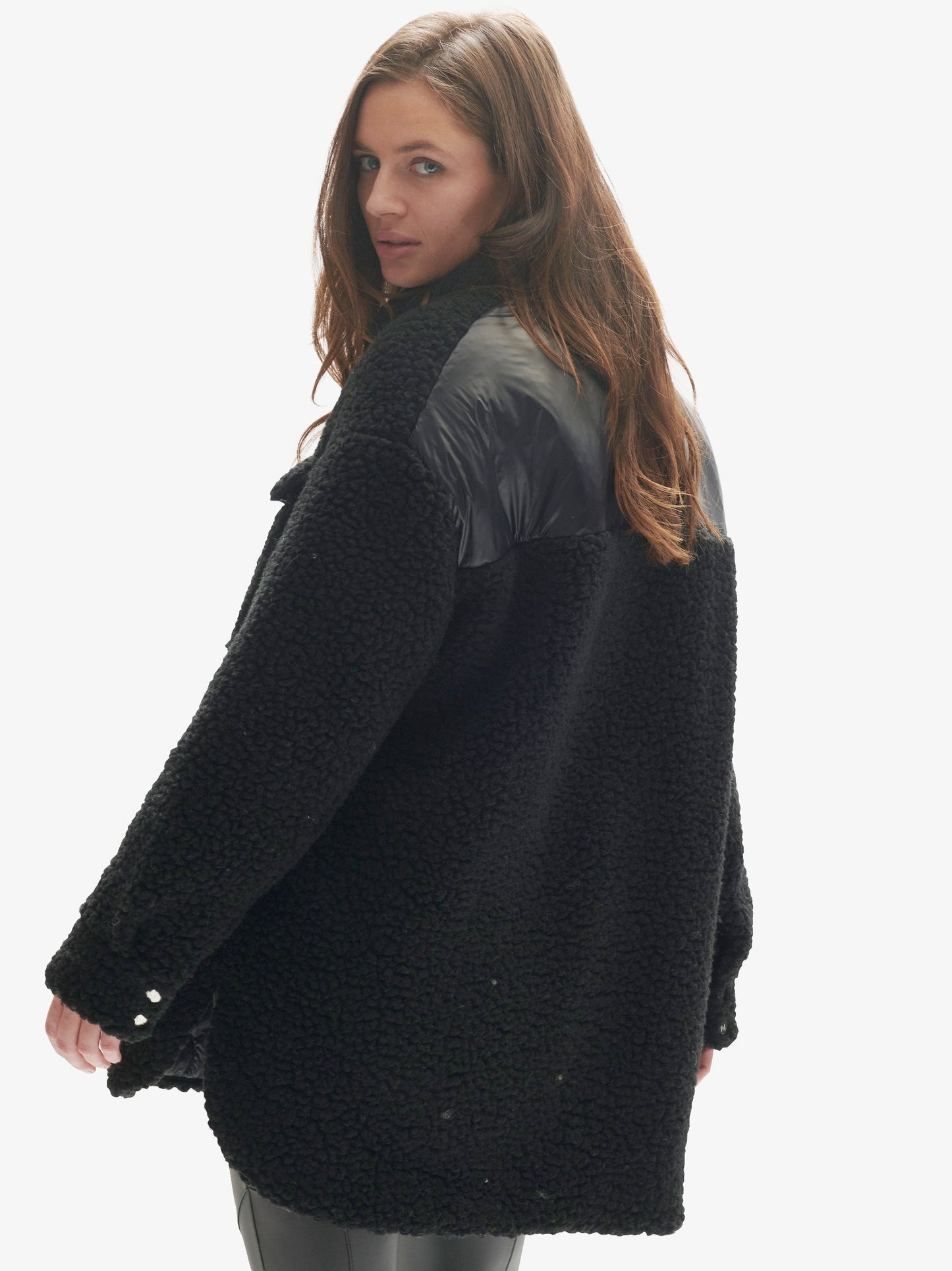 Veste en laine sherpa rembourrée - Noir