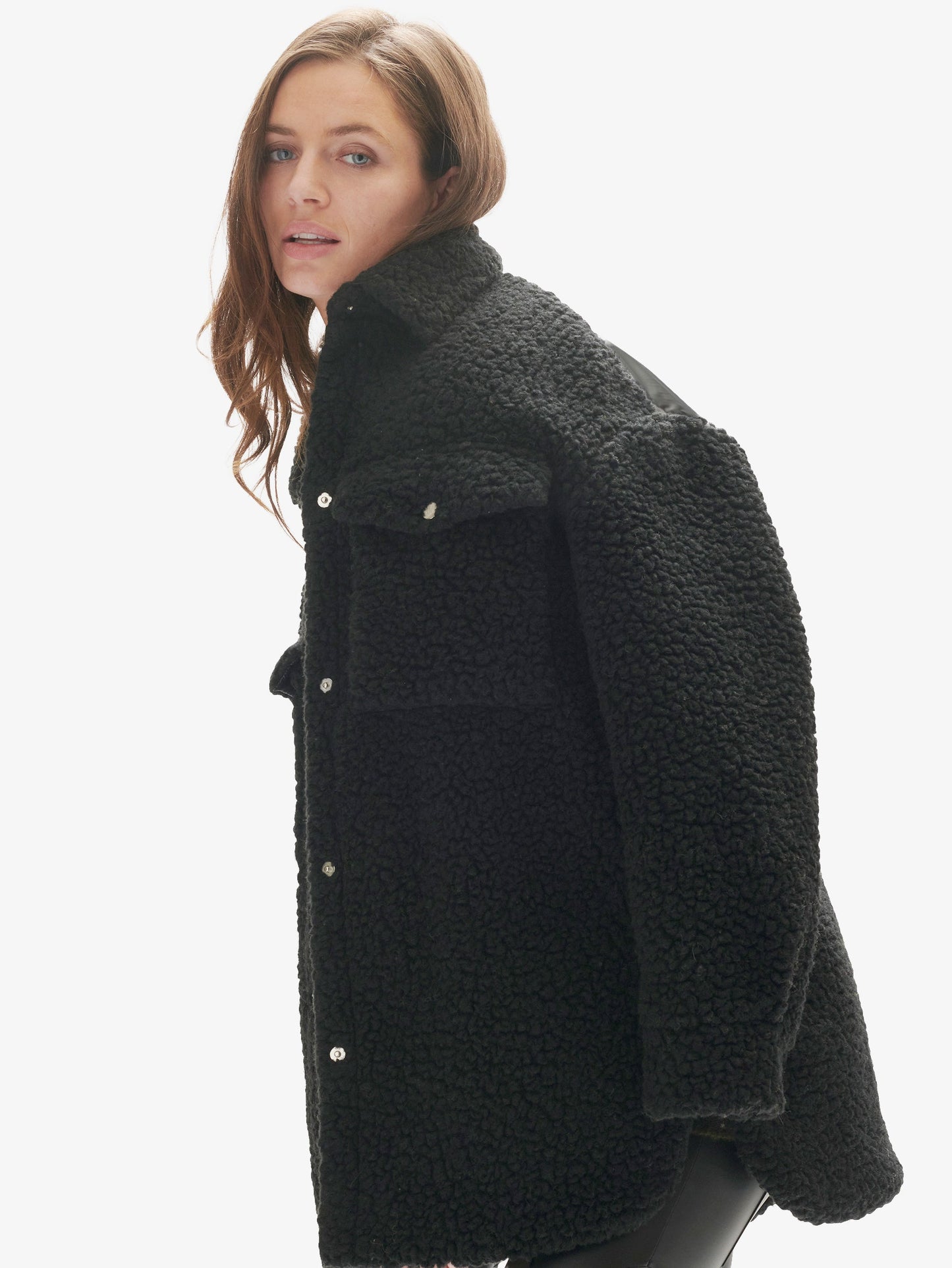 Veste en laine sherpa rembourrée - Noir