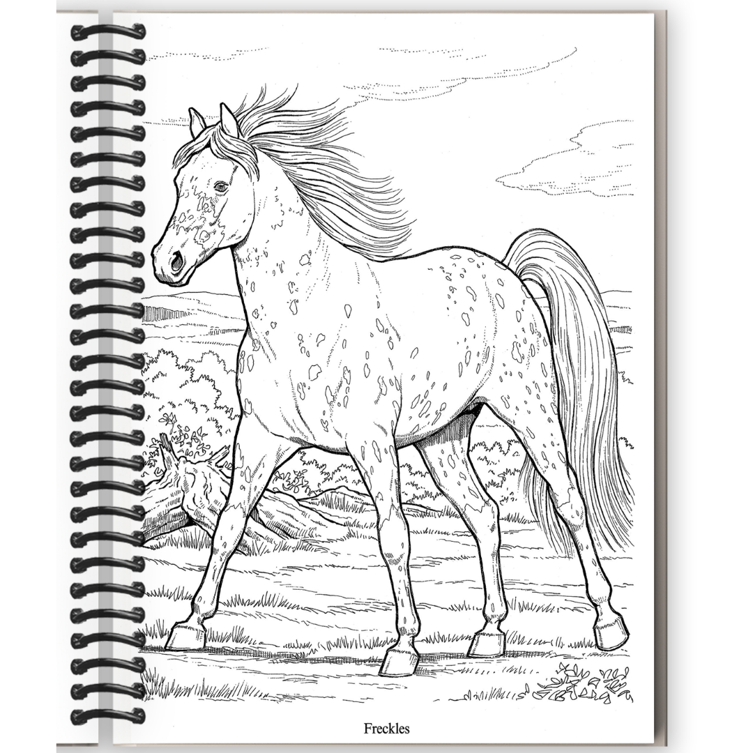 Majestic Horses: A Spirited Coloring Adventure - Korvel