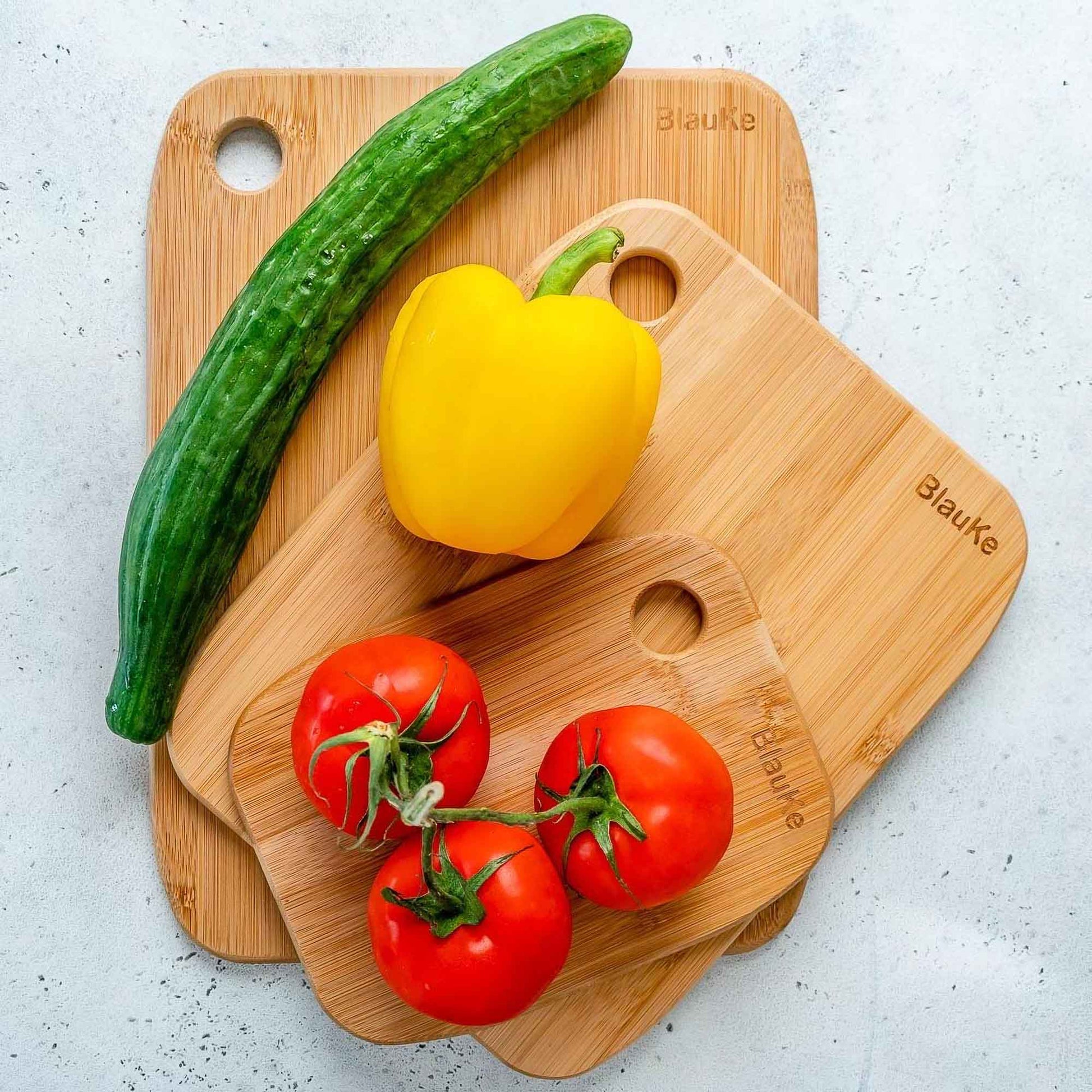 Bamboo Cutting Board Set – 3-Piece Kitchen Chopping & Serving Boards - Korvel