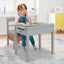 Ensemble de table et chaises d'activité en bois pour enfants avec rangement - Gris