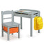 Ensemble de table et chaises d'activité en bois pour enfants avec rangement - Gris
