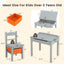 Ensemble de table et chaises d'activité en bois pour enfants avec rangement - Gris