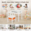 Flip-Top Wood Kids Activity Table and Chair Set - White