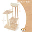 Torre para Gatos Moderna de Madera de Múltiples Niveles con Tablero de Rasguño - 44 pulgadas