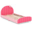 Cama Plataforma Twin Tapizada de Madera - Rosa
