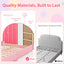 Cama Plataforma Twin Tapizada de Madera - Rosa
