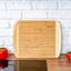 Large Bamboo Cutting Board – 14"x11" Double-Sided with Deep Juice Groove - Korvel