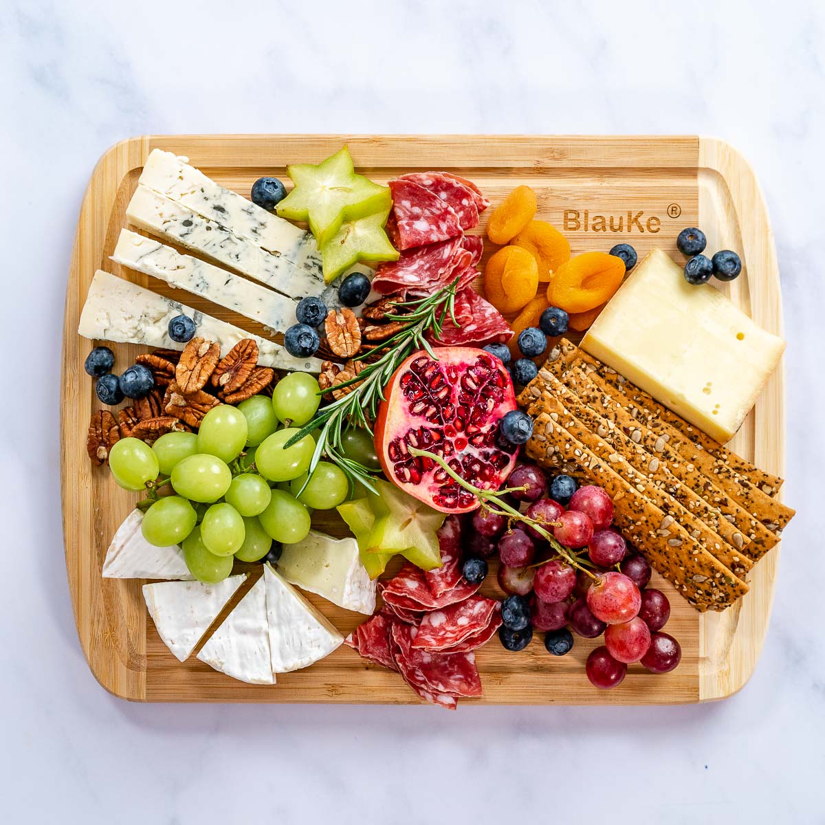 Large Bamboo Cutting Board – 14"x11" Double-Sided with Deep Juice Groove - Korvel