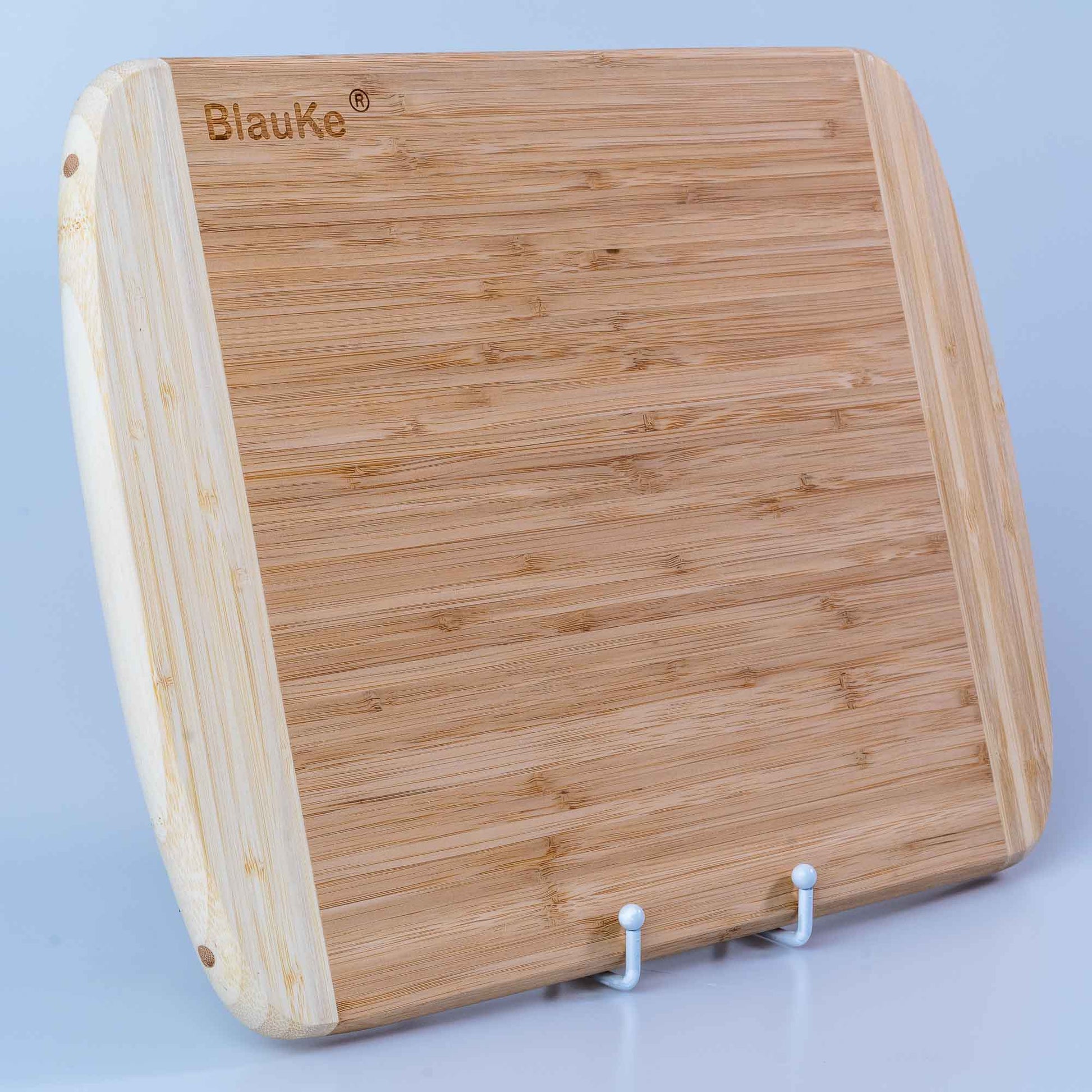 Large Bamboo Cutting Board – 14"x11" Double-Sided with Deep Juice Groove - Korvel