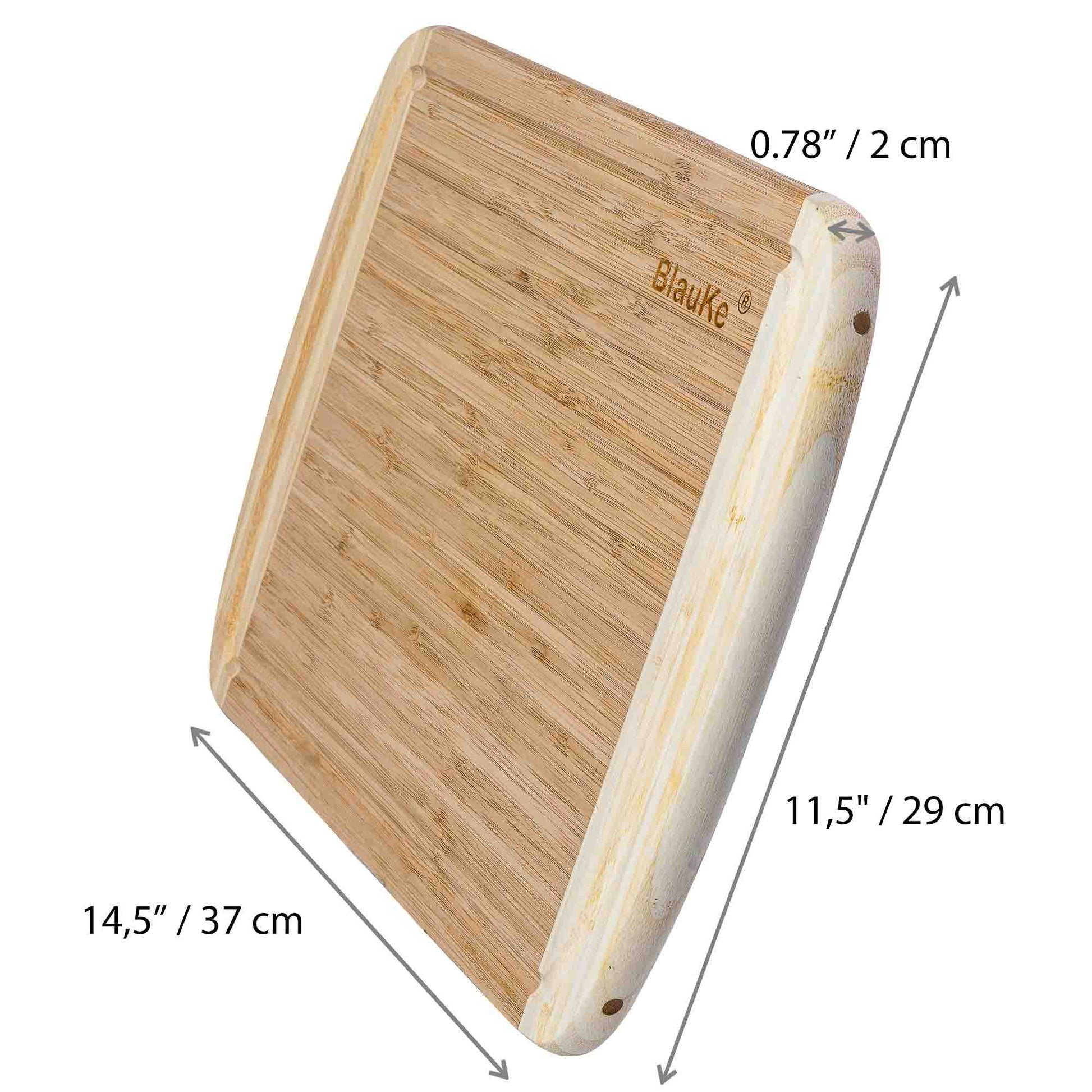 Large Bamboo Cutting Board – 14"x11" Double-Sided with Deep Juice Groove - Korvel