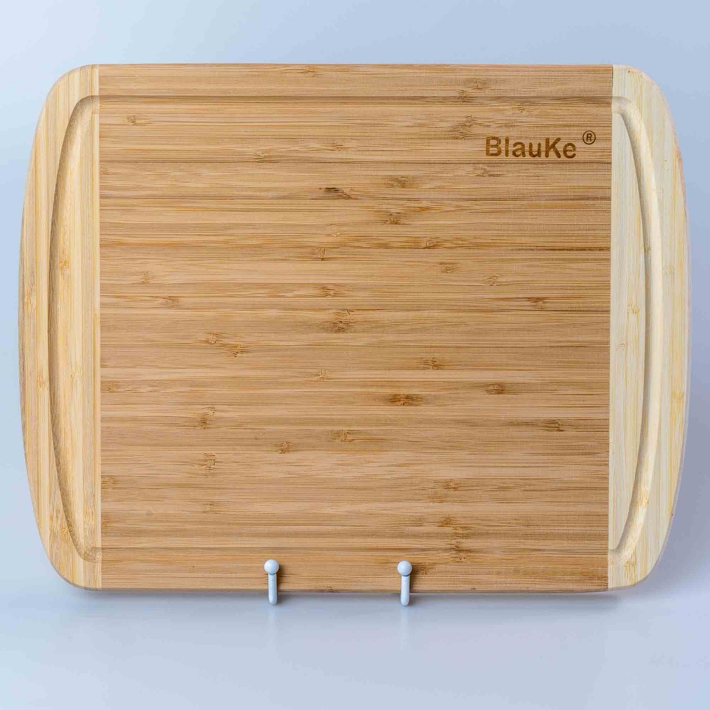 Large Bamboo Cutting Board – 14"x11" Double-Sided with Deep Juice Groove - Korvel