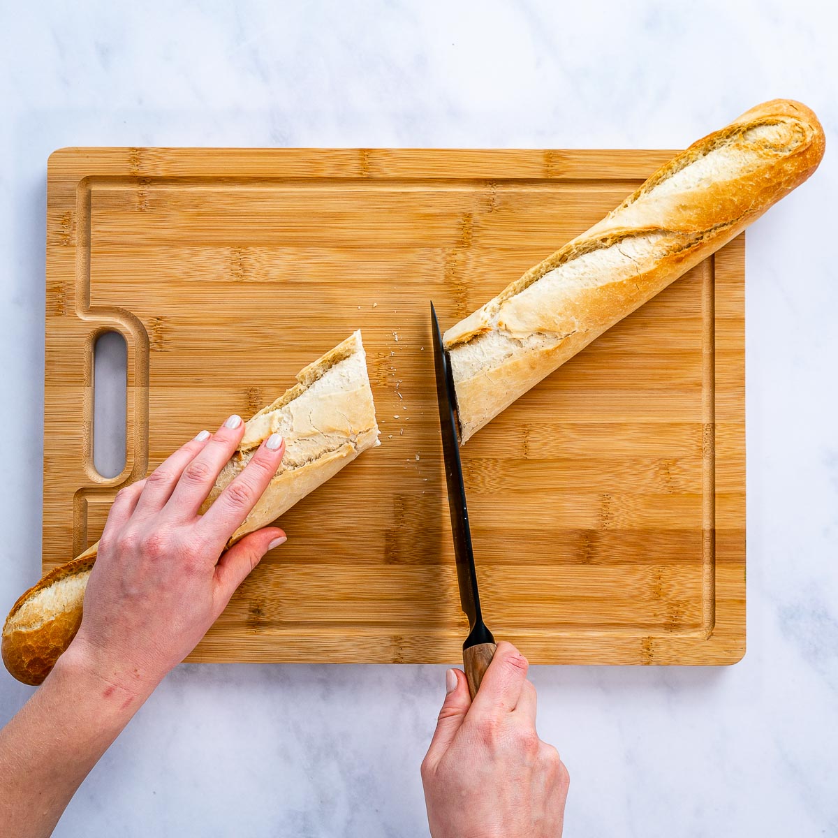 Extra Large Bamboo Cutting Board – 17"x12" Double-Sided with Juice Groove, 3 Compartments & Handle - Korvel