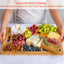 Extra Large Bamboo Cutting Board – 17"x12" Double-Sided with Juice Groove, 3 Compartments & Handle - Korvel