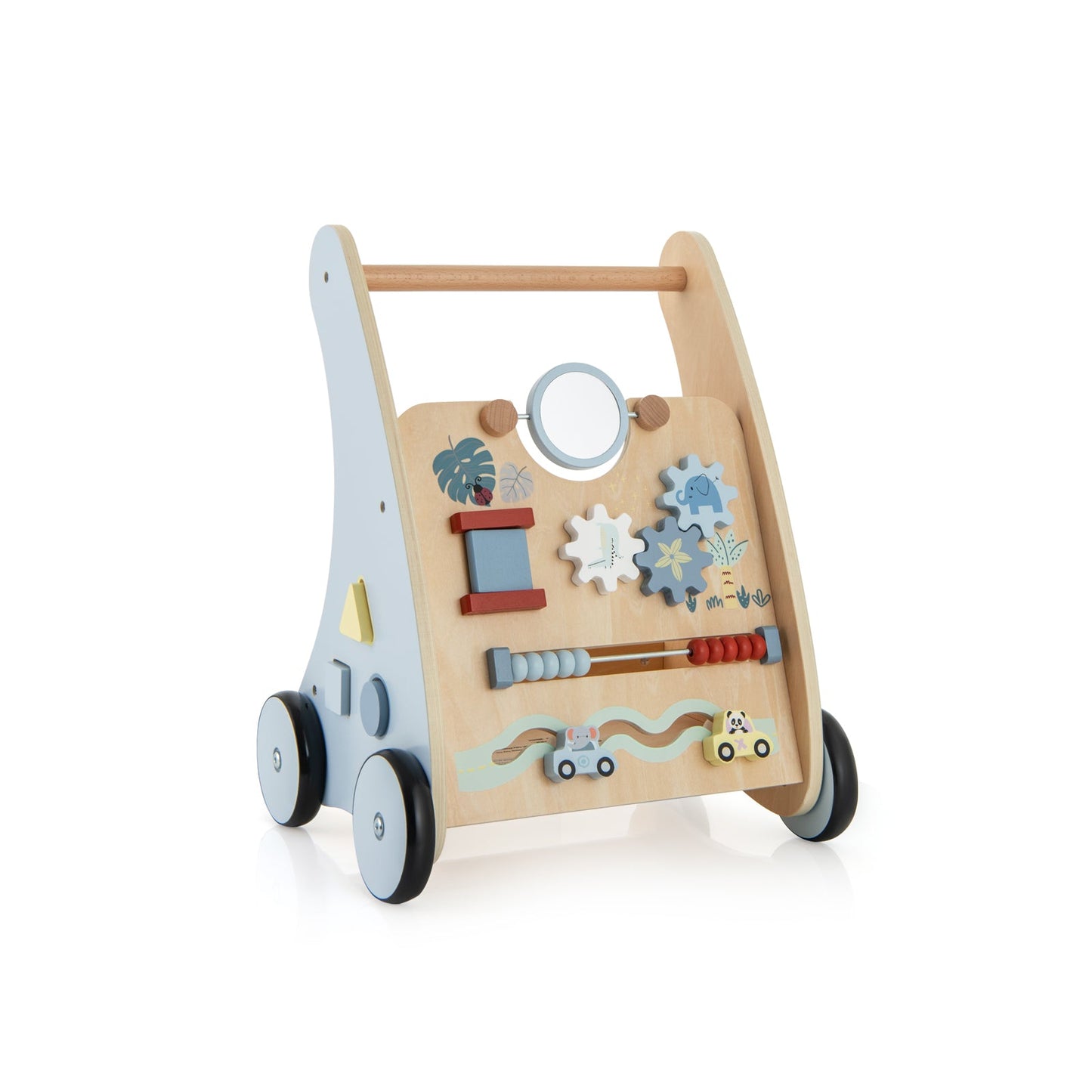 Wooden Baby Push and Pull Walker with Learning Center