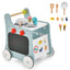 6-in-1 Wooden Baby Stroller with Play Kitchen - Blue