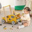 2-in-1 Wooden Baby Walker with Adjustable Speed & Storage - Yellow