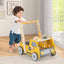 2-in-1 Wooden Baby Walker with Adjustable Speed & Storage - Yellow