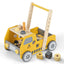 2-in-1 Wooden Baby Walker with Adjustable Speed & Storage - Yellow
