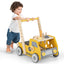 2-in-1 Wooden Baby Walker with Adjustable Speed & Storage - Yellow